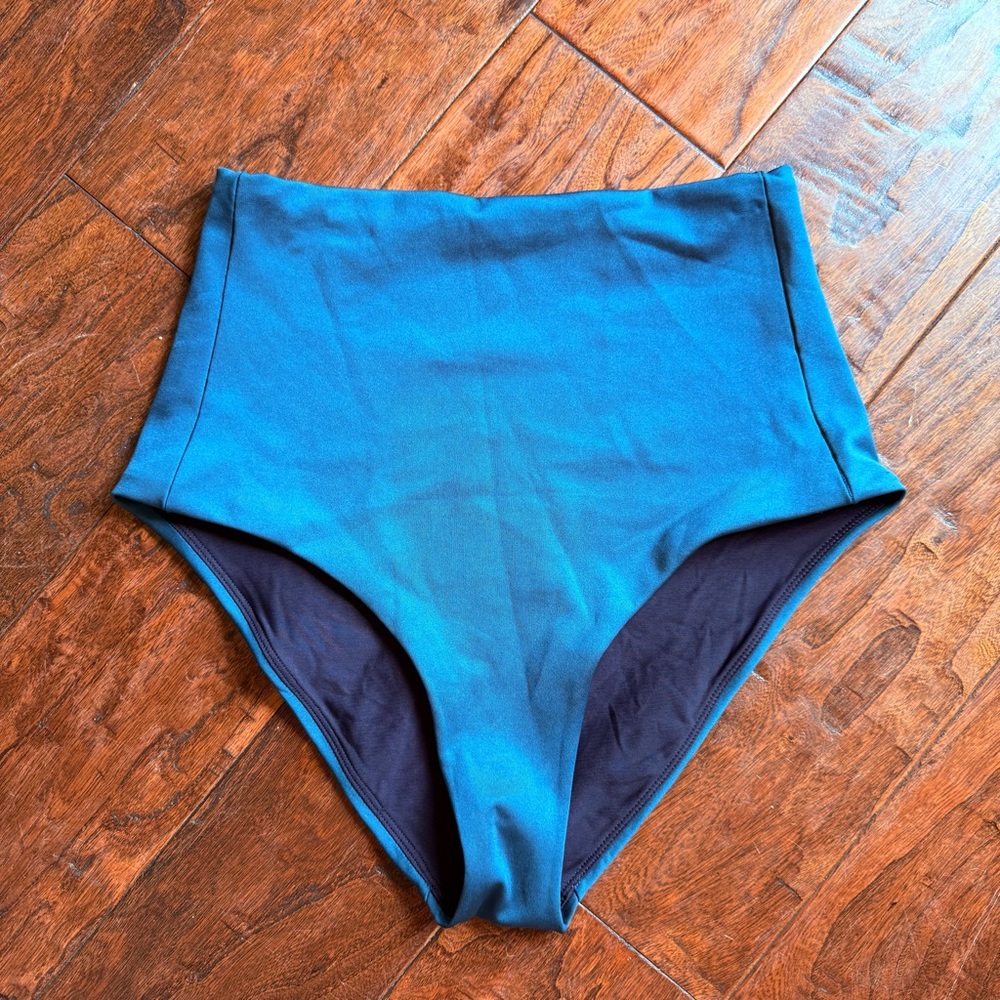 Left On Friday Blue High-Waisted Bikini Bottom